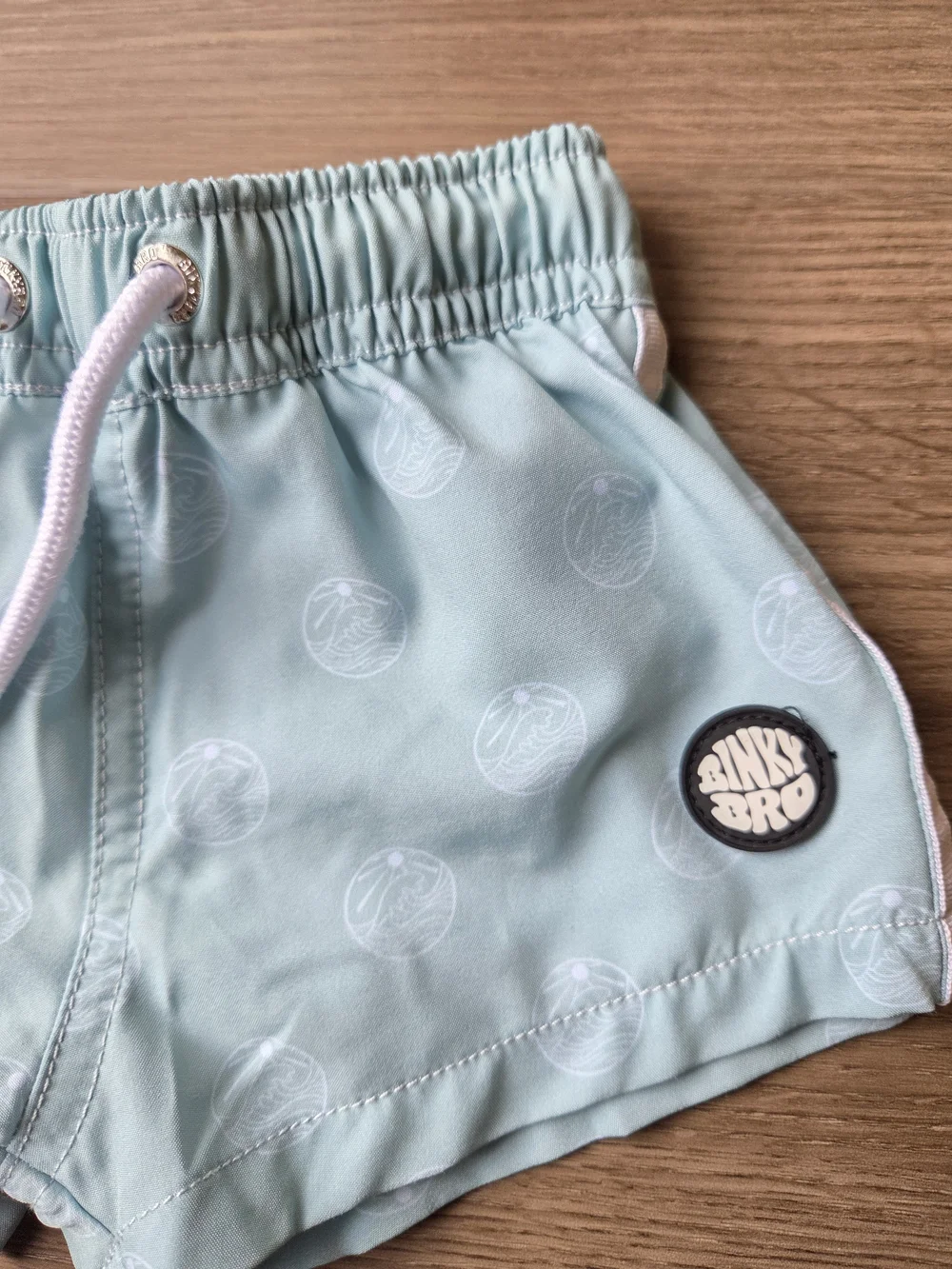 Binky Bro Infant Teal Swim Shorts with Drawstring